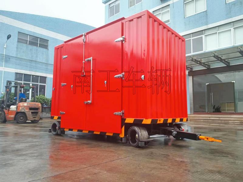 3吨双牵引箱式天博网页版_天博（中国） 无动力叉车牵引工具拖车